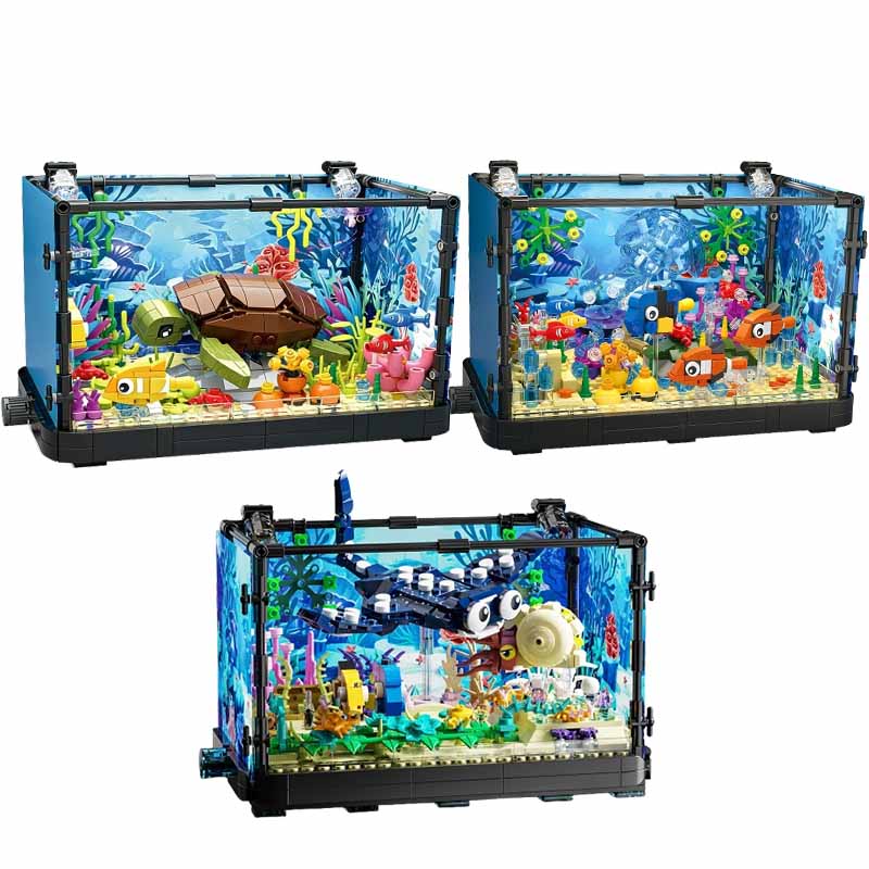 Marine Fish Tank - مجموعة مكعبات بناء حوض السمك مع